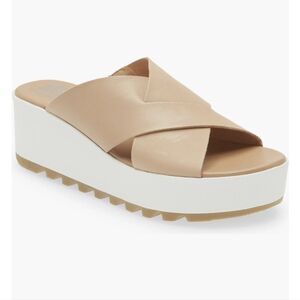 Sorel Women's Flatform Mule Sandals Honest Beige Sea Salt Size 9.5